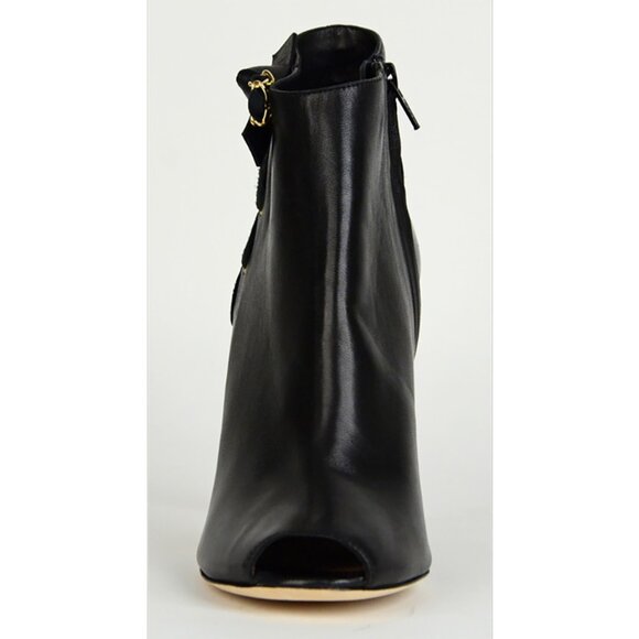 CHLOE ANKLE BOOTS LEATHER CHAIN BOW OPEN TOE LACEUP BOOTIES sz 40.5 10.5 - Picture 7 of 9